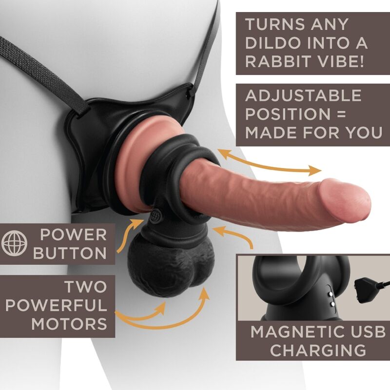 KING COCK - ELITE ANEL COM SILICONE VIBRANTE DE TESTÍCULOS - Toys "n" Us