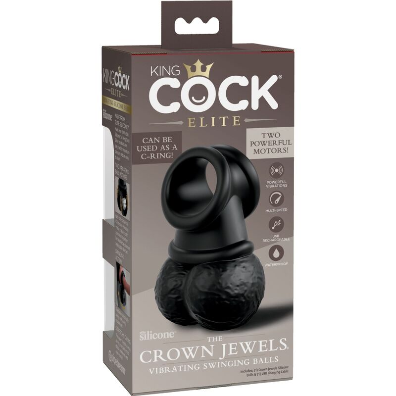 KING COCK - ELITE ANEL COM SILICONE VIBRANTE DE TESTÍCULOS - Toys "n" Us