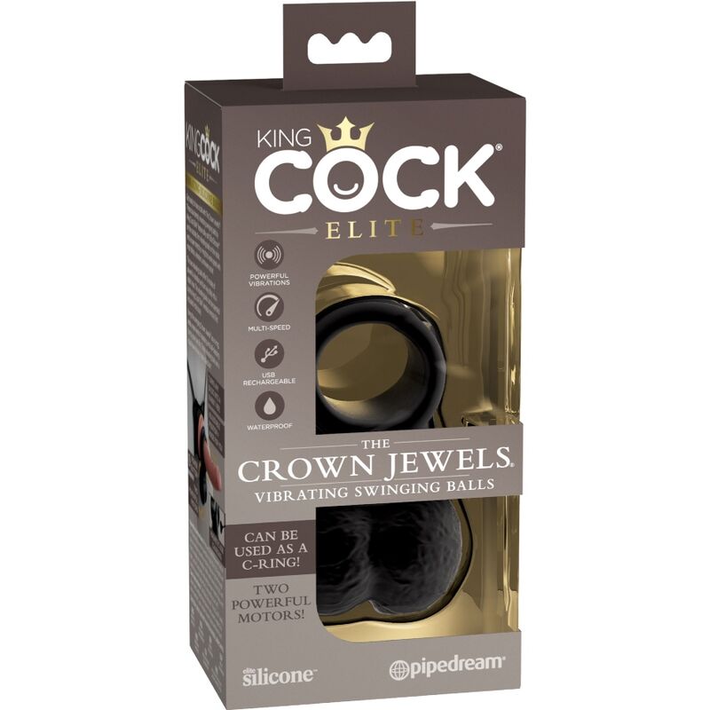 KING COCK - ELITE ANEL COM SILICONE VIBRANTE DE TESTÍCULOS - Toys "n" Us