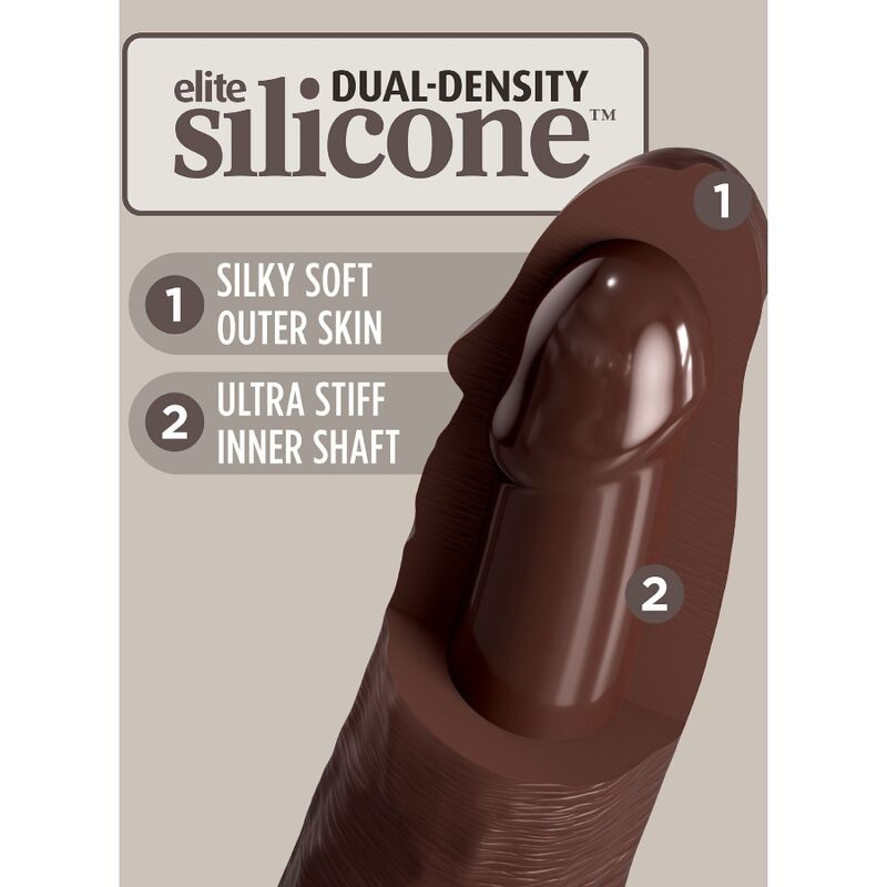 KING COCK - ELITE DILDO DE SILICONE REALISTA 20.3 CM CASTANHO - Toys "n" Us