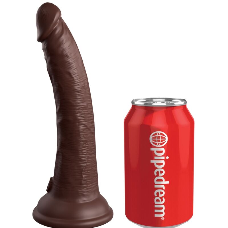 KING COCK - ELITE DILDO DE SILICONE REALÍSTICO 17.8 CM CASTANHO - Toys "n" Us