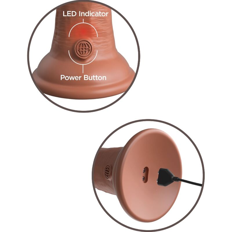 KING COCK - ELITE REALISTIC DILDO VIBRATING & SILICONE 20.3 CM CARAMEL - Toys "n" Us