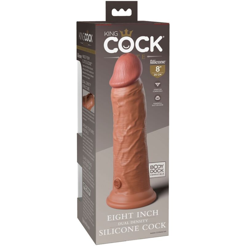 KING COCK - ELITE REALISTIC SILICONE DILDO 20.3 CM CARAMEL - Toys "n" Us