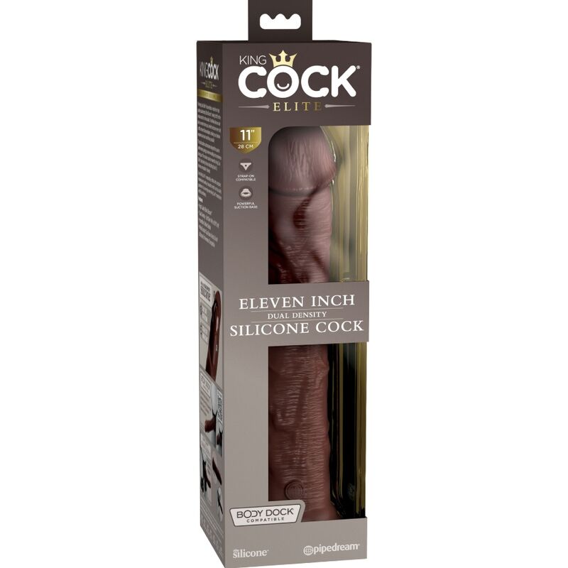 KING COCK - ELITE REALISTIC SILICONE DILDO 28 CM BROWN - Toys "n" Us