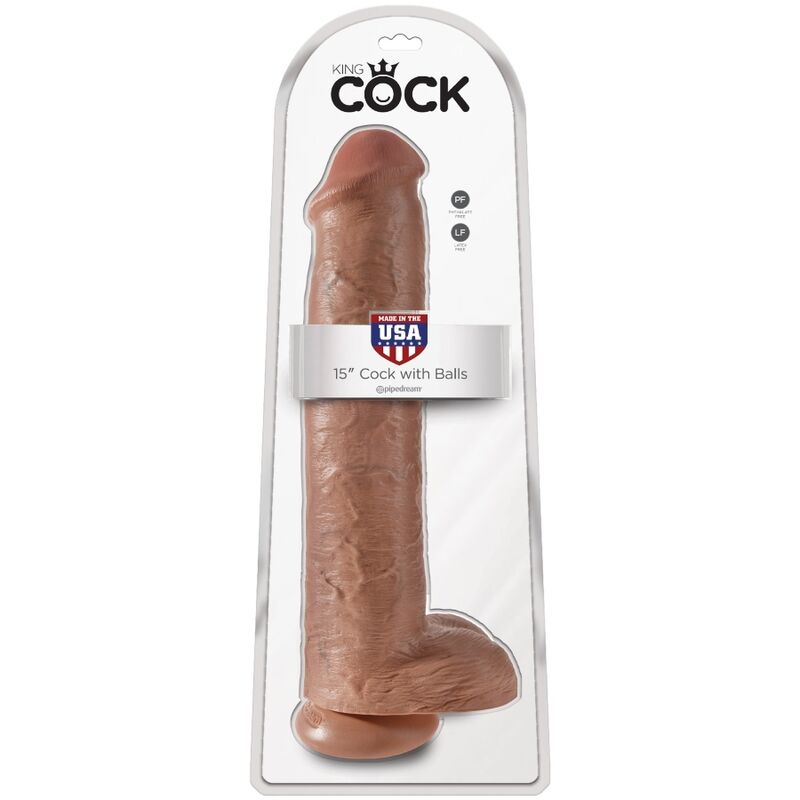 KING COCK - PÊNIS REALÍSTICO COM BOLAS 34.2 CM CARAMELO - Toys "n" Us