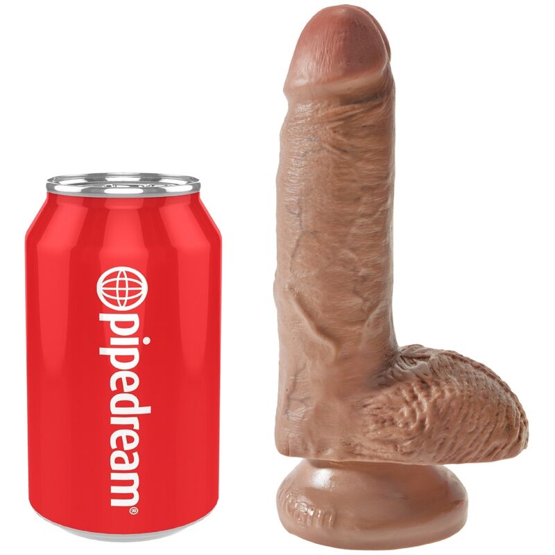 KING COCK - REALISTIC PENIS WITH BALLS 13.2 CM CARAMEL - Toys "n" Us
