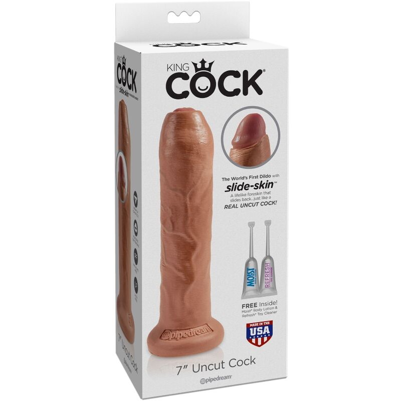 KING COCK - UNCUT REALISTIC PENIS 17.8 CM CARAMEL - Toys "n" Us