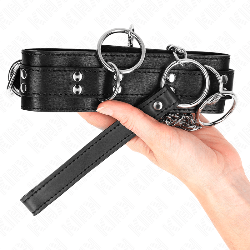 KINK - 3 RING SLAVERY NECKLACE WITH STRAP 80 CM 53 X 5 CM - Toys "n" Us