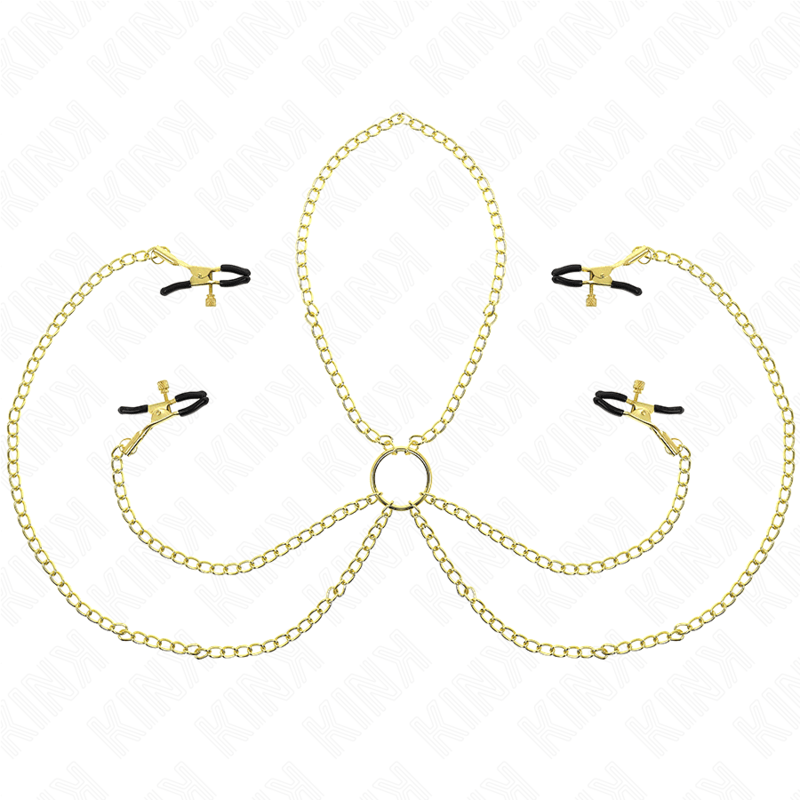 KINK - 4 NIPPLE AND CLIT CLAMPS ADJUSTABLE GOLD - Toys "n" Us