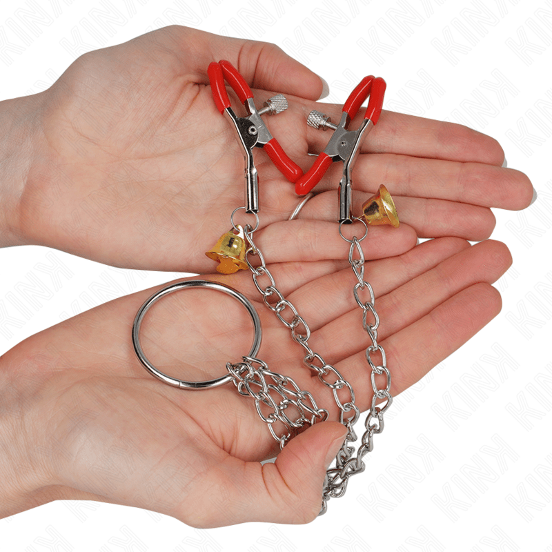 KINK - BELL TRIPLE NIPPLE AND CLIT CAMPS VERMELHO COM CORRENTE 30 CM - Toys "n" Us