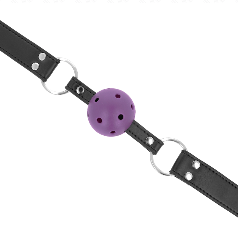 KINK - BOLA RESPIRÁVEL 4 CM MORDAÇA COM REBITE DUPLO ROXO 62,5 x 2,5 CM AJUSTÁVEL 42 - 58 CM - Toys "n" Us