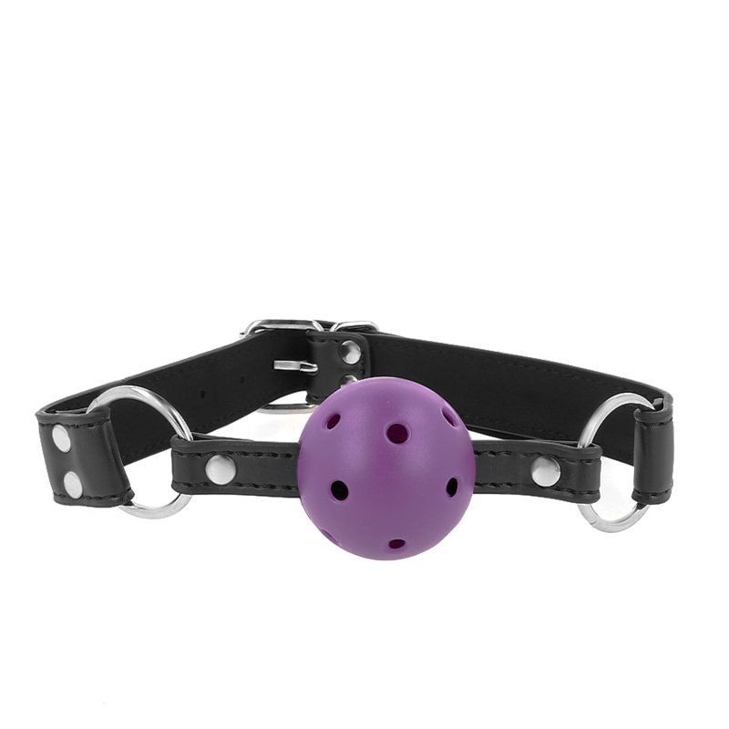 KINK - BREATHABLE BALL 4 CM GAG WITH DOUBLE RIVET PURPLE 62.5 x 2.5 CM ADJUSTABLE 42 - 58 CM - Toys "n" Us
