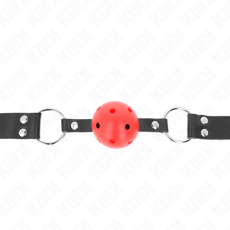 KINK - BREATHABLE BALL 4 CM GAG WITH DOUBLE RIVET RED 62.5 x 2.5 CM ADJUSTABLE 42 - 58 CM - Toys "n" Us