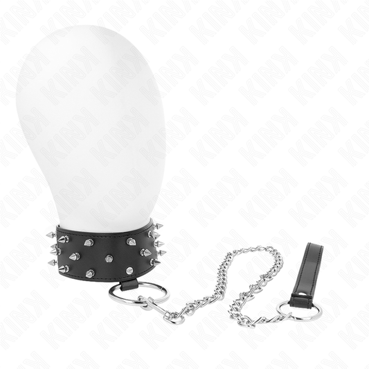 KINK - COLAR COM TRELA 65 CM COM PREGOS PRATA MODELO 5 AJUSTÁVEL 36 - 43 CM X 5 CM - Toys "n" Us