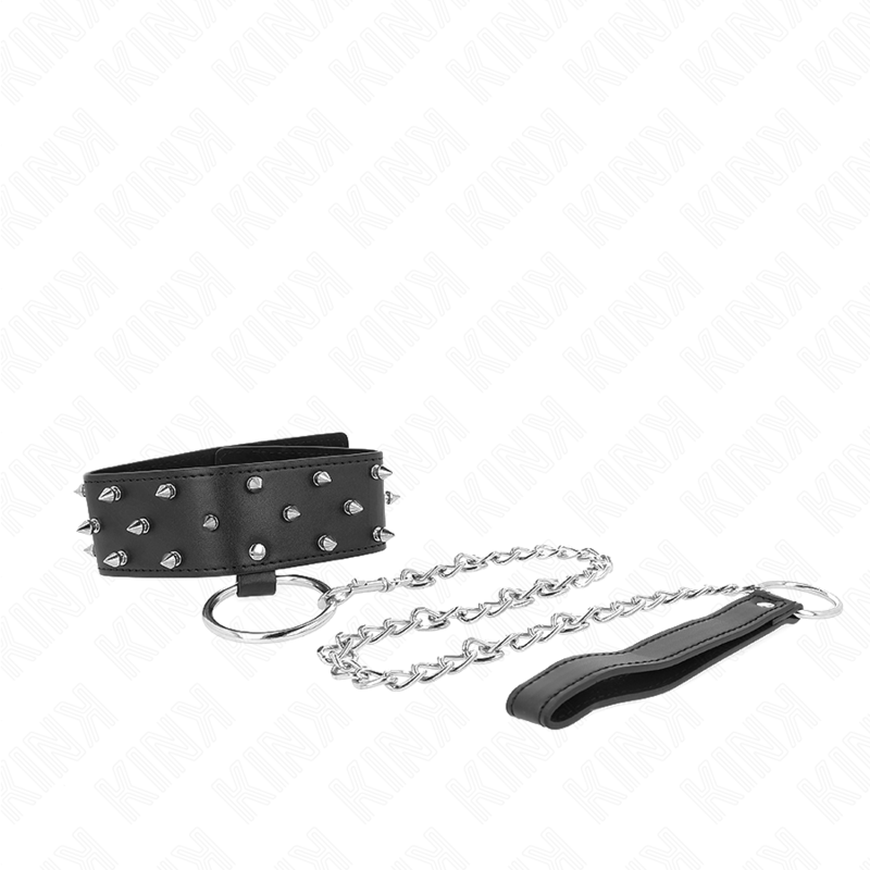 KINK - COLAR COM TRELA 65 CM COM PREGOS PRATA MODELO 5 AJUSTÁVEL 36 - 43 CM X 5 CM - Toys "n" Us