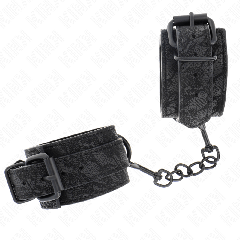 KINK - DARK LACE COVERED WRIST CUFFS ADJUSTABLE BLACK 19 - 26 CM - Toys "n" Us