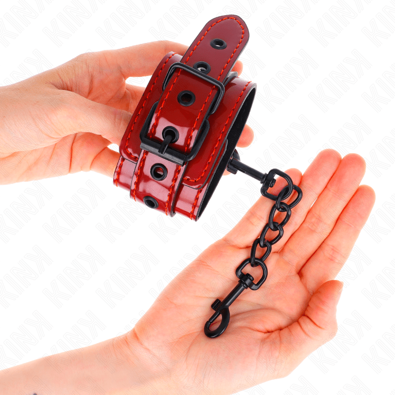 KINK - DARK RED WRIST CUFFS 23 X 5 CM - Toys "n" Us