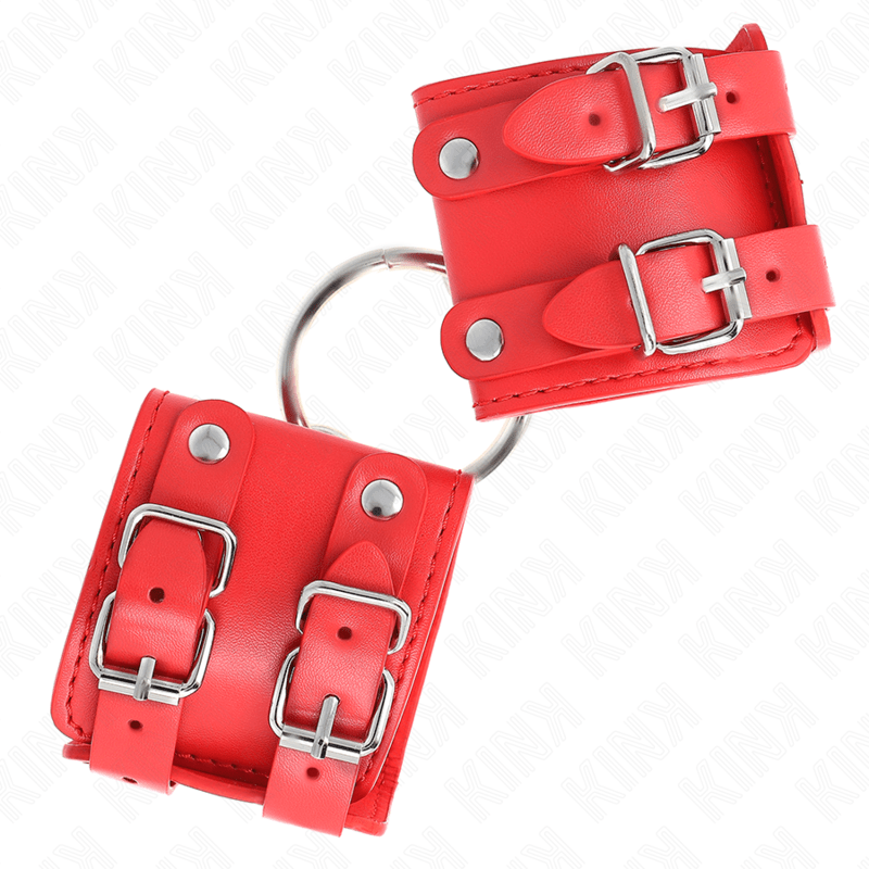 KINK - FIXED WRIST RESTRAINTS WITH RING AND STUDS ADJUSTABLE RED 17 - 22 CM X 6.5 CM - Toys "n" Us