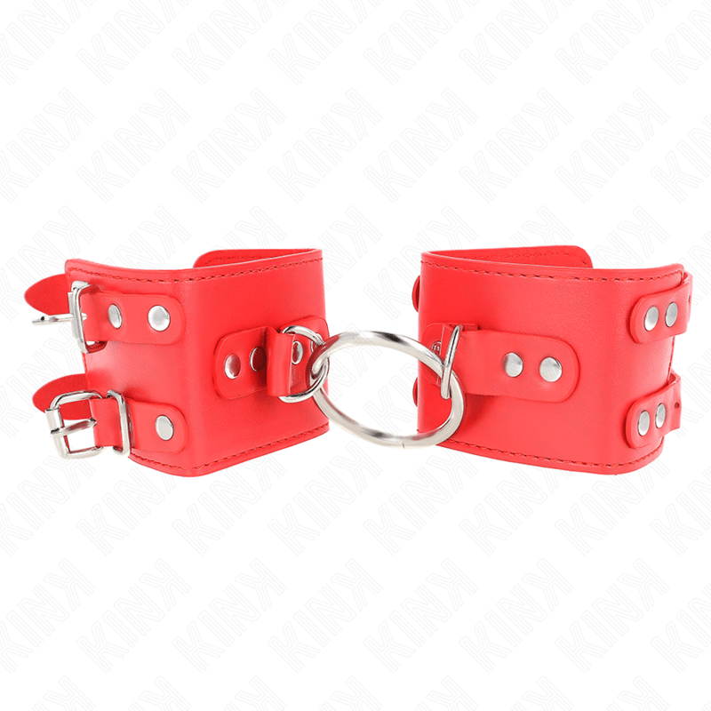 KINK - FIXED WRIST RESTRAINTS WITH RING AND STUDS ADJUSTABLE RED 17 - 22 CM X 6.5 CM - Toys "n" Us