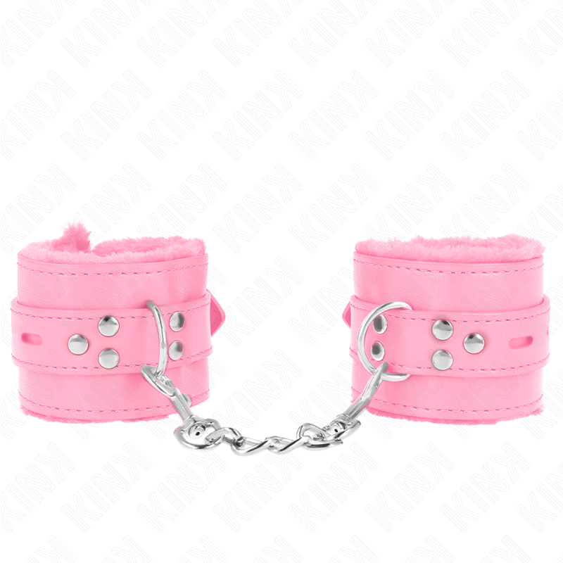 KINK - FUR LINED WRIST RESTRAINTS WITH SQUARE HOLES PINK AND PINK BELT ADJUSTABLE 17 - 29 CM X 6 CM - Toys "n" Us