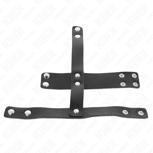 KINK - LEATHER PENIS CAGE RING WITH ADJUSTABLE BALL DIVIDER - Toys "n" Us