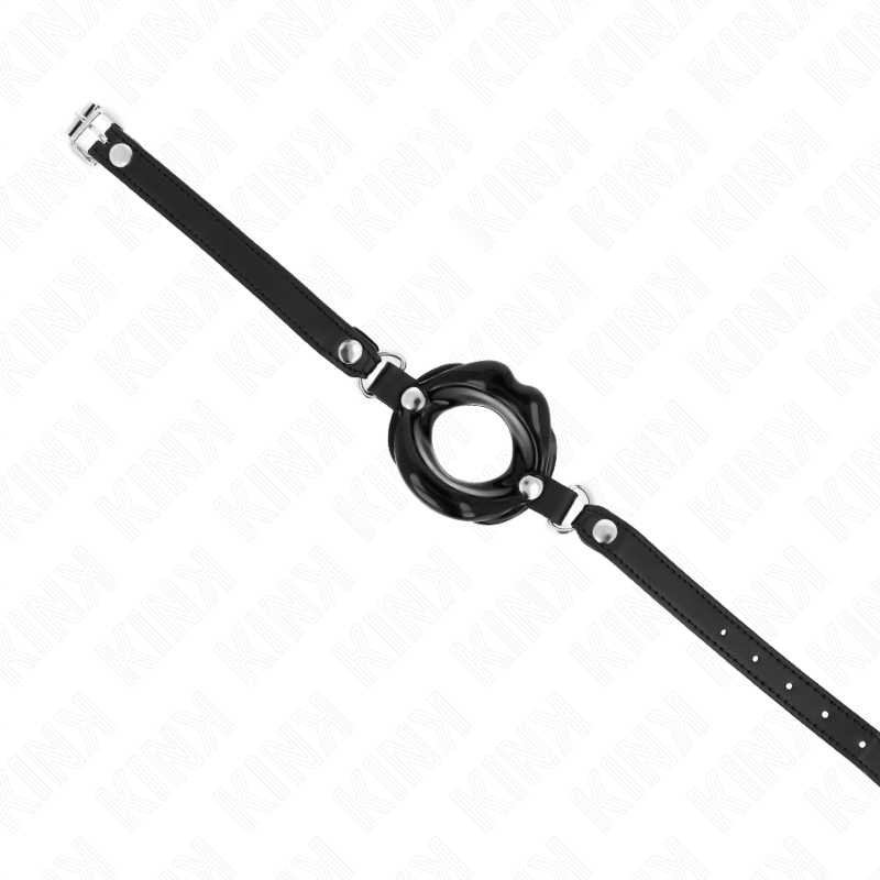 KINK - LIP 8 CM GAG WITH BLACK LEATHERETTE STRAP 63 x 2 CM ADJUSTABLE 39 - 58 CM - Toys "n" Us