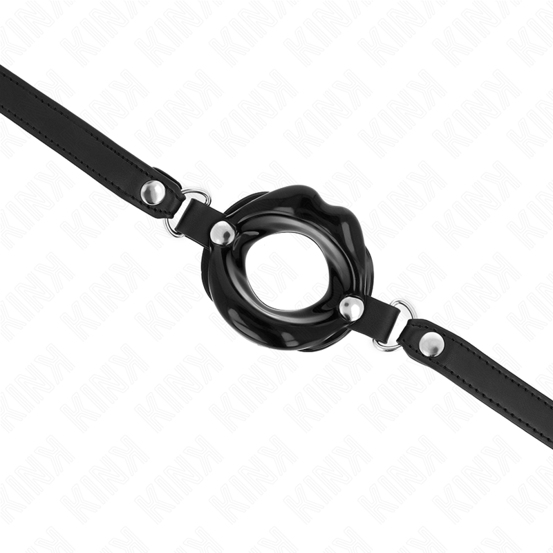 KINK - LIP 8 CM GAG WITH BLACK LEATHERETTE STRAP 63 x 2 CM ADJUSTABLE 39 - 58 CM - Toys "n" Us