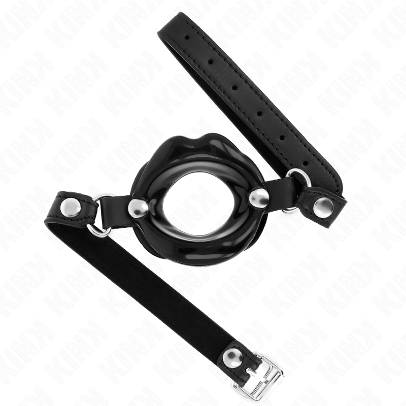 KINK - LIP 8 CM GAG WITH BLACK LEATHERETTE STRAP 63 x 2 CM ADJUSTABLE 39 - 58 CM - Toys "n" Us