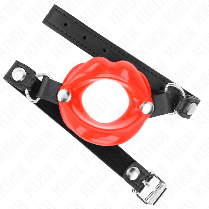 KINK - LIP 8 CM GAG WITH RED LEATHERETTE STRAP 63 x 2 CM ADJUSTABLE 39 - 58 CM - Toys "n" Us