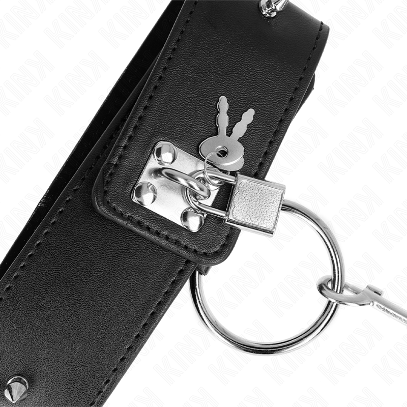 KINK - NECKLACE 65 CM WITH LEASH WITH SILVER STUDS MODEL 2 ADJUSTABLE 36 - 43 CM X 5 CM - Toys "n" Us