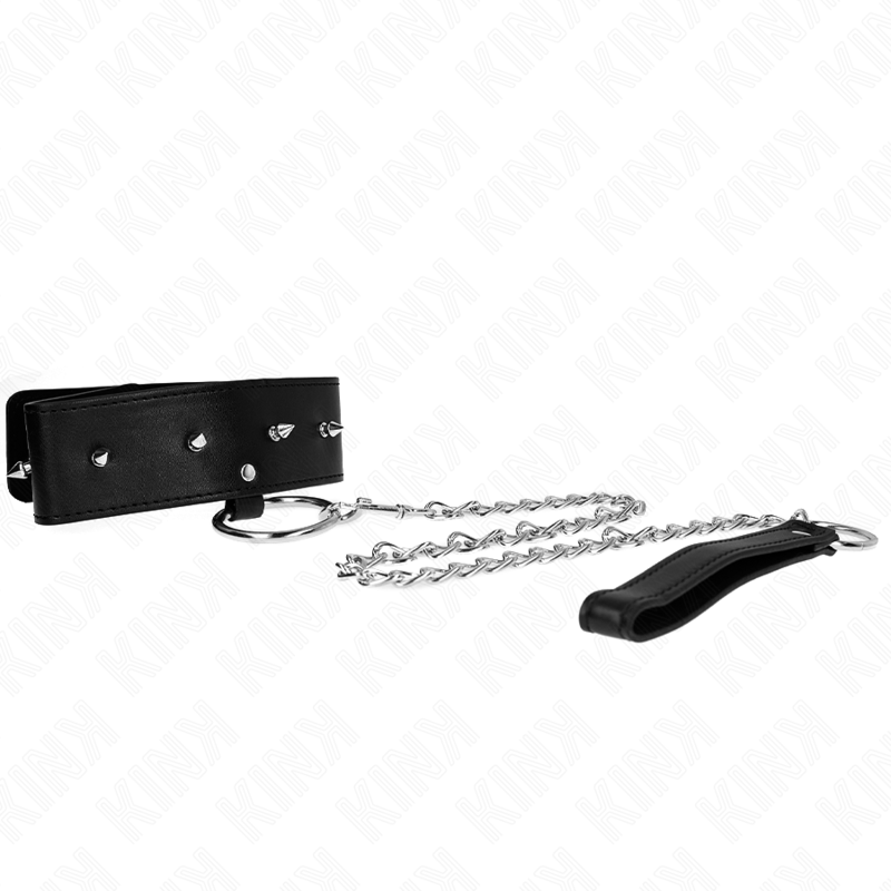 KINK - NECKLACE 65 CM WITH LEASH WITH SILVER STUDS MODEL 2 ADJUSTABLE 36 - 43 CM X 5 CM - Toys "n" Us