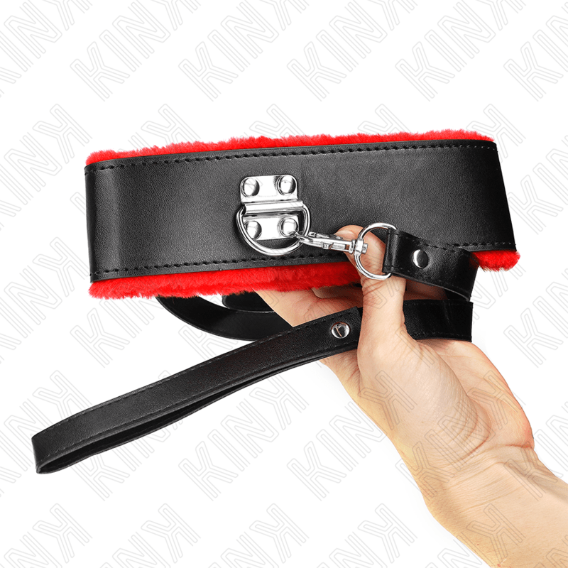 KINK - NECKLACE WITH BELT 116 CM WITH RED LEATHER STRAP ADJUSTABLE 40 - 48 CM X 6 CM - Toys "n" Us