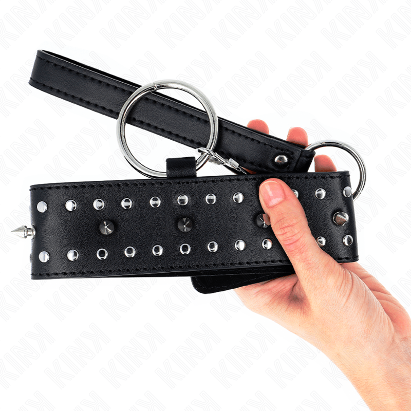 KINK - NECKLACE WITH LEASH 65 CM WITH SILVER STUDS MODEL 1 ADJUSTABLE 36 - 43 CM X 5 CM - Toys "n" Us
