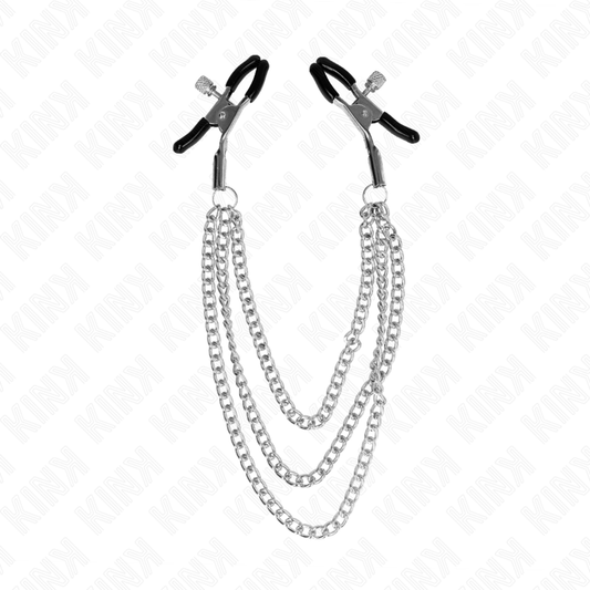 KINK - PINÇAS PARA BICOS COM 3 CORRENTES PRATA 20/23/28 CM - Toys "n" Us