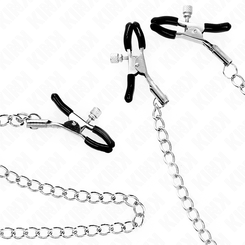 KINK - PINÇAS TRIPLAS PARA BICOS E CLITÓRIS COM CORRENTE MODELO 0 - Toys "n" Us