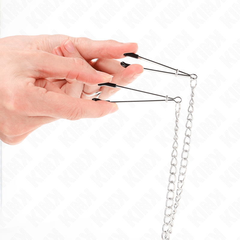 KINK - PINÇAS TRIPLAS PARA BICOS E CLITÓRIS COM CORRENTE MODELO 1 - Toys "n" Us