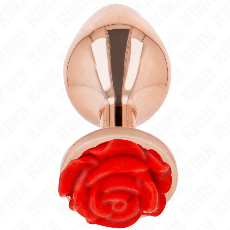 KINK - PINK GOLD ANAL PLUG WITH RED ROSE L - Toys "n" Us