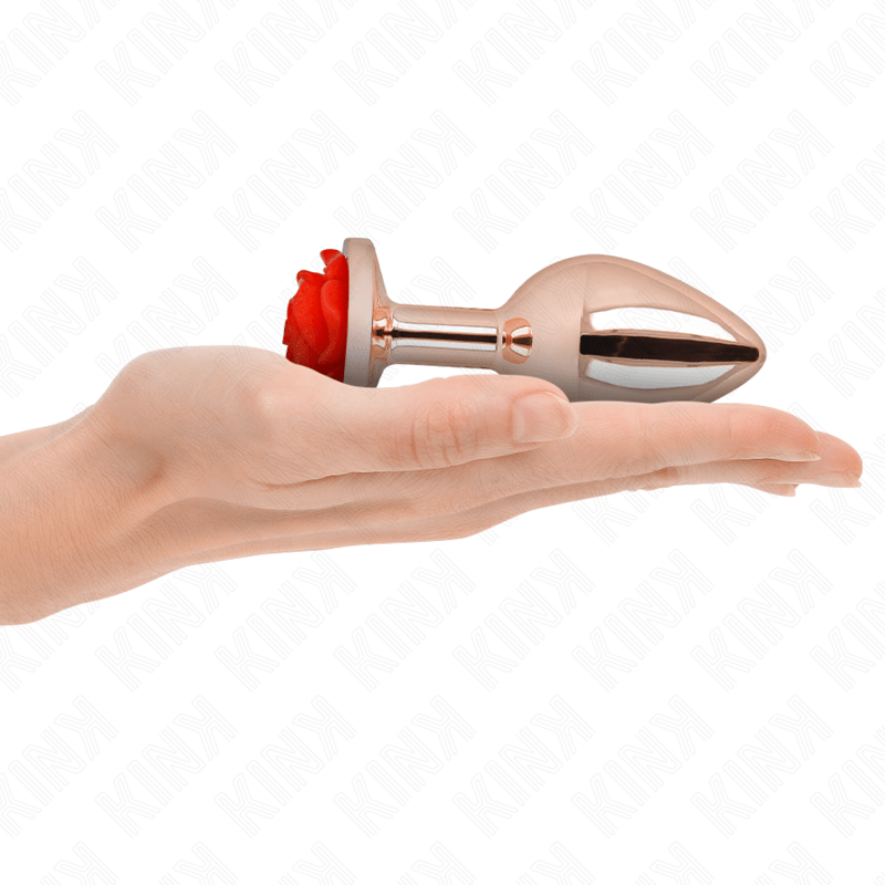 KINK - PINK GOLD ANAL PLUG WITH RED ROSE L - Toys "n" Us