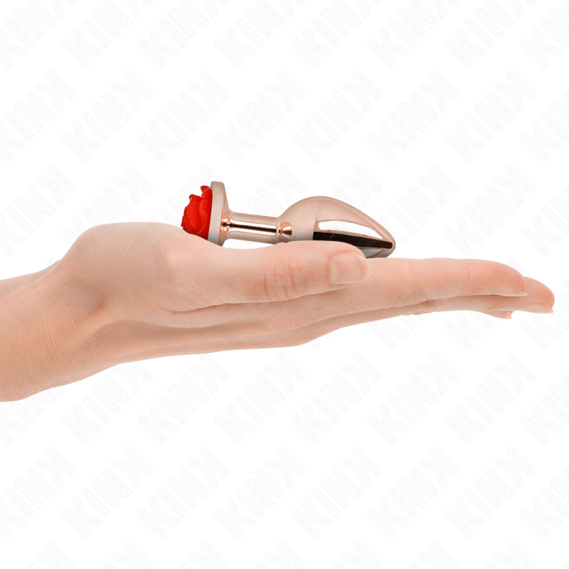 KINK - PINK GOLD ANAL PLUG WITH RED ROSE S - Toys "n" Us
