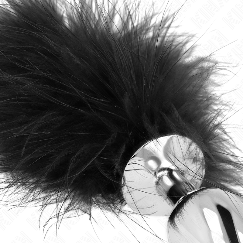 KINK - PLUG ANAL DE AÇO INOXIDÁVEL 11 x 7 CM COM PENA 11 CM - Toys "n" Us