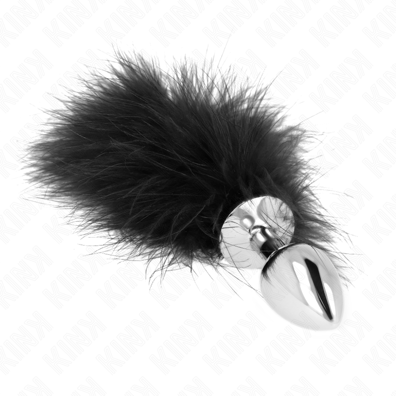 KINK - PLUG ANAL DE AÇO INOXIDÁVEL 11 x 7 CM COM PENA 11 CM - Toys "n" Us