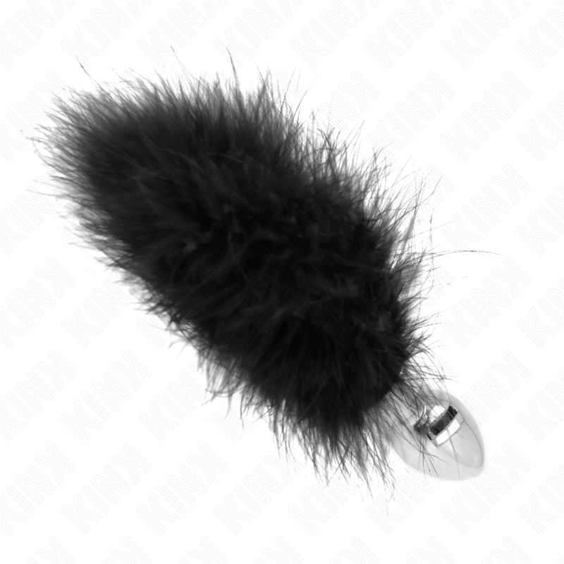 KINK - PLUG ANAL DE AÇO INOXIDÁVEL 11 x 7 CM COM PENA 11 CM - Toys "n" Us