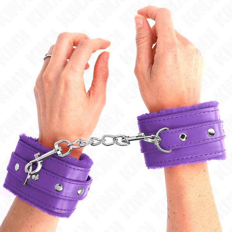 KINK - PREMIUM FUR LINED WRIST RESTRAINTS PURPLE WITH PURPLE BELT ADJUSTABLE 17 - 29 CM X 6 CM - Toys "n" Us