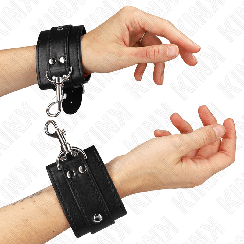KINK - PROTEÇÕES DE PULSO DE MASMORRA COM BLOQUEIO PRETO AJUSTÁVEIS 21 - 28 CM X 5,5 CM - Toys "n" Us