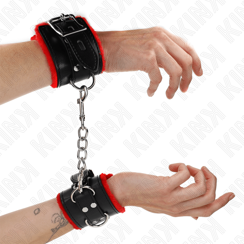 KINK - PULSO FORRO DE PELE COM FUROS QUADRADOS CINTO VERMELHO E PRETO AJUSTÁVEIS 17 - 29 CM X 6 CM - Toys "n" Us