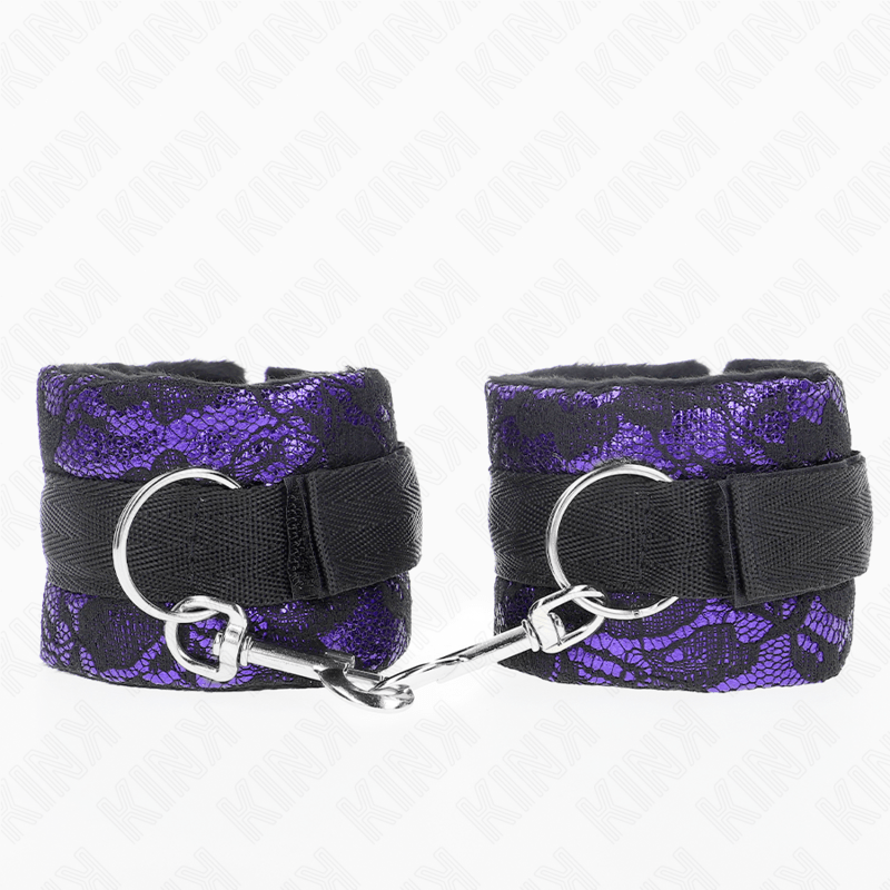 KINK - PUNHOS DE RENDA DE VELUDO CURTO E BIND DE NYLON ROXO / PRETO 23 X 6,5 CM - Toys "n" Us