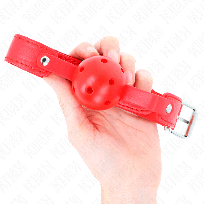 KINK - RED BREATHABLE BALL 4.5 CM GAG 65 x 2.5 CM - Toys "n" Us