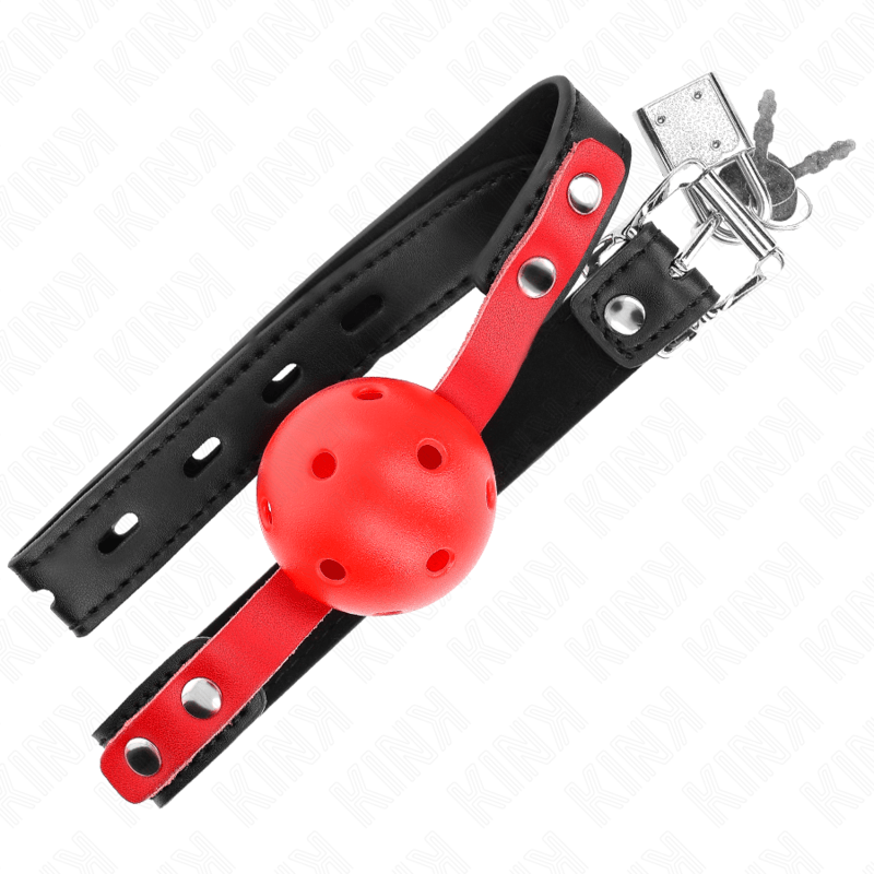KINK - RED HOLLOW HARD BALL 4 CM GAG BLACK STRAP 60 x 2 CM ADJUSTABLE 37 - 52 CM - Toys "n" Us