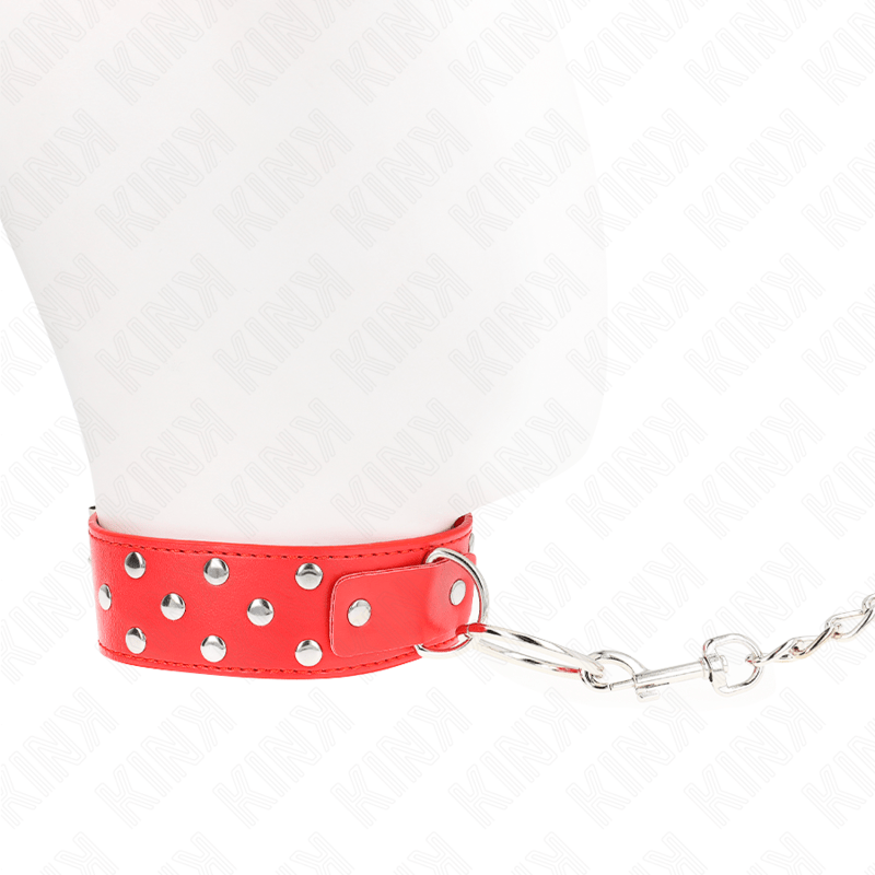 KINK - RING RIVET STRAP NECKLACE WITH BELT 65 CM RED ADJUSTABLE 36 - 50 CM X 3.8 CM - Toys "n" Us