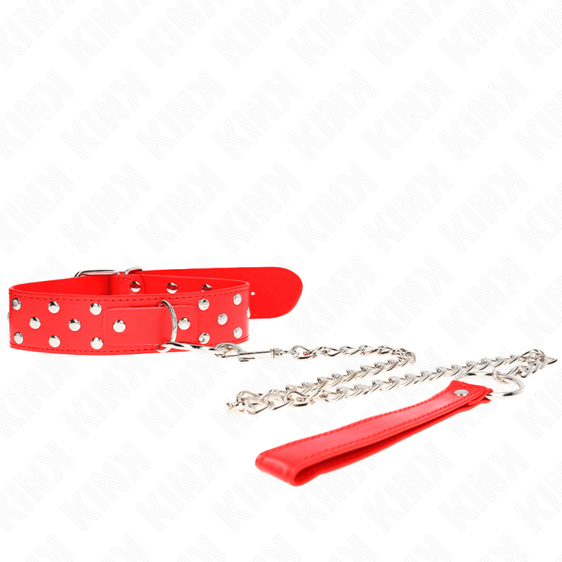 KINK - RING RIVET STRAP NECKLACE WITH BELT 65 CM RED ADJUSTABLE 36 - 50 CM X 3.8 CM - Toys "n" Us